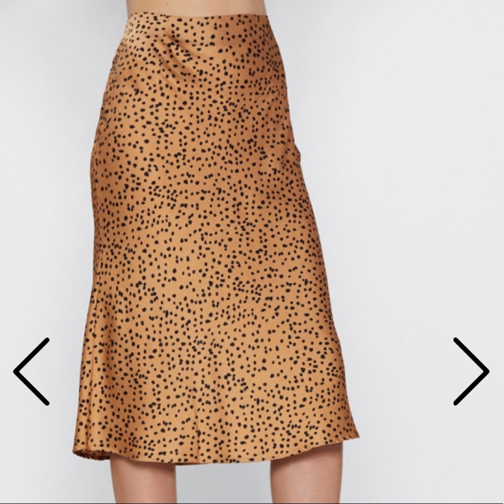 Silk flower print midi skirt